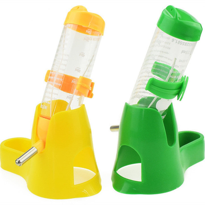 Small Pet Water Bottle Kettle Plastic Water Fountain Totoro Hedgehog Cooling House Tableware Bracket Food Basin Two-in-one